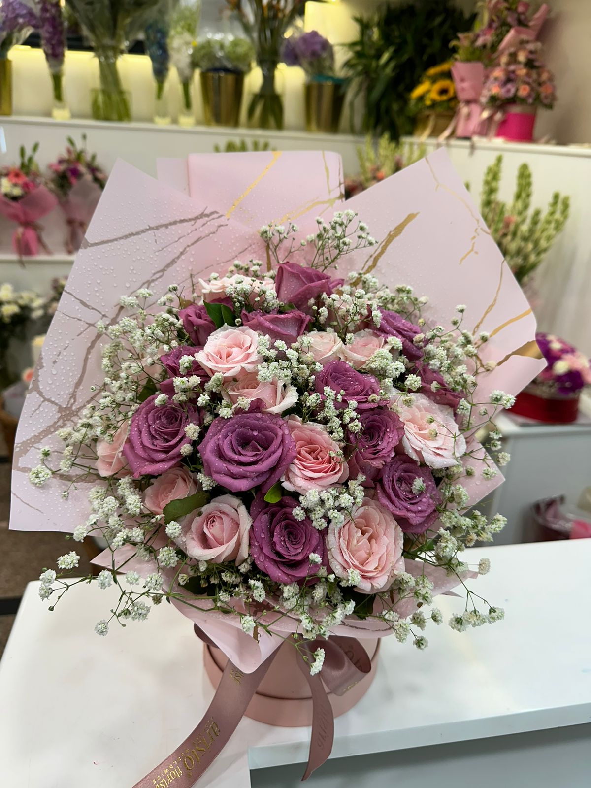 Basket and Box Bouquet